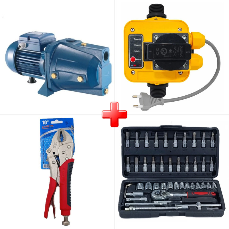 پک ویژه پمپ آب 1 اسب جتی ونیکو پروانه باکالیت به همراه ست کنترل پمپ آب کیتاکس DSK8-PC19 ی و یک قلم دیگر