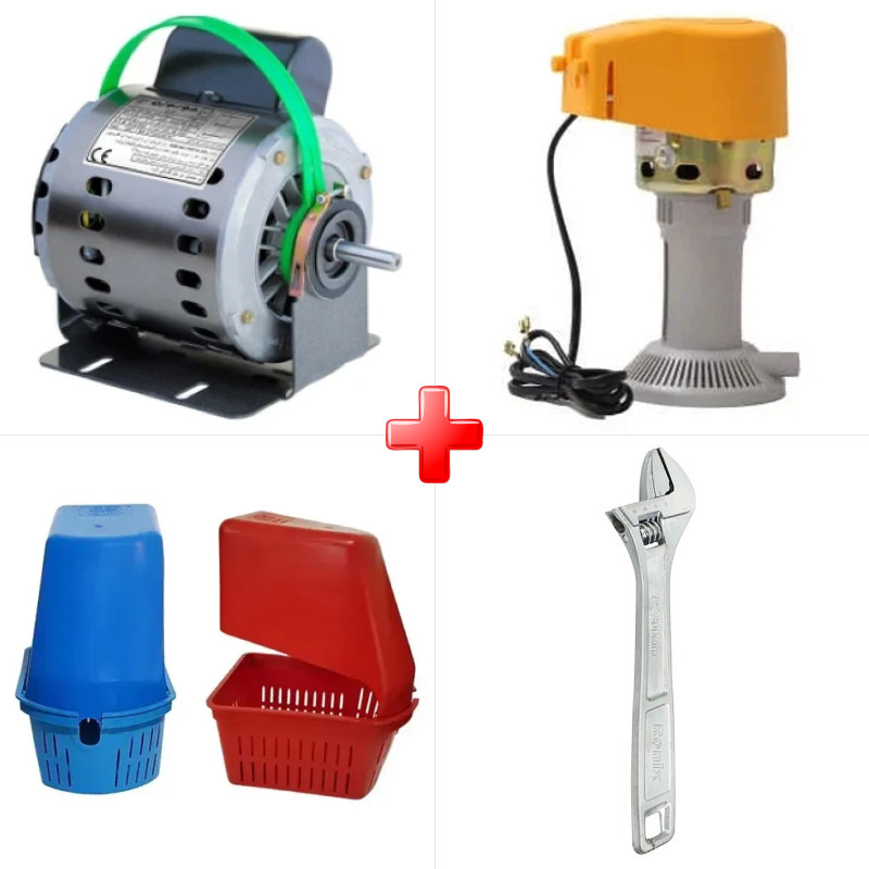 پک ویژه دینام کولر 3/4 موتوژن مسی مخصوص کولرهای 7000 به بالا به همراه پمپ آب کولر آبی آریاژن و دو قلم دیگر