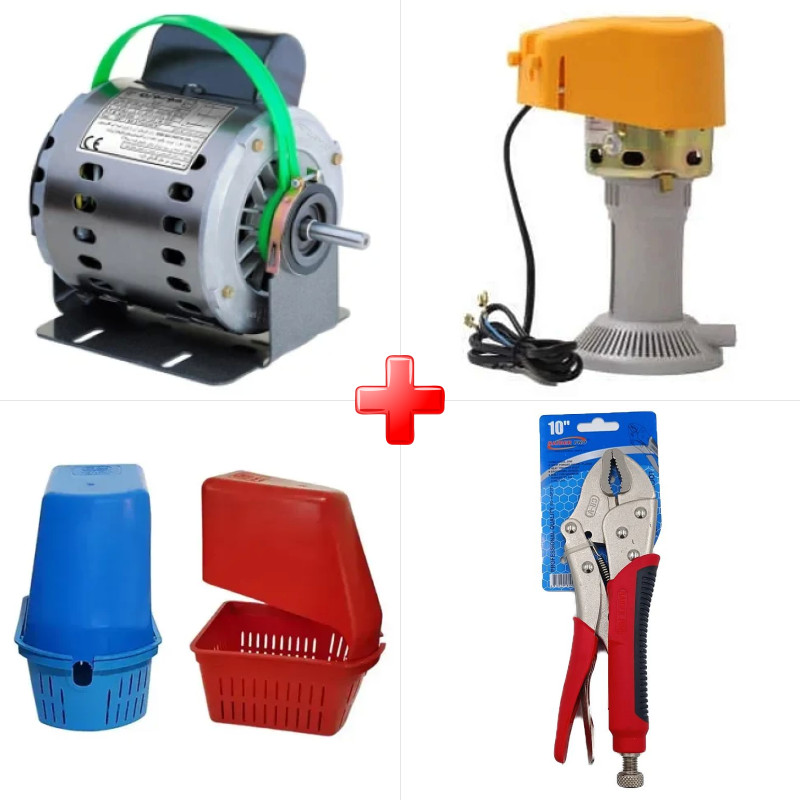 پک ویژه دینام کولر 3/4 موتوژن مسی مخصوص کولرهای 7000 به بالا به همراه پمپ آب کولر آبی آریاژن و دو قلم دیگر
