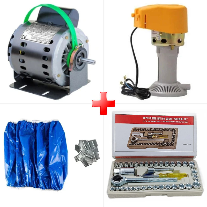 پک ویژه دینام کولر 3/4 موتوژن مسی مخصوص کولرهای 7000 به بالا به همراه الکتروپمپ آب کولر آبی رادوژن و دو قلم دیگر