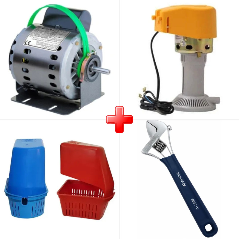 پک ویژه دینام کولر 1/2 موتوژن مسی مخصوص کولرهای 5000 تا 6000 به همراه پمپ آب کولر آبی آریاژن و دو قلم دیگر