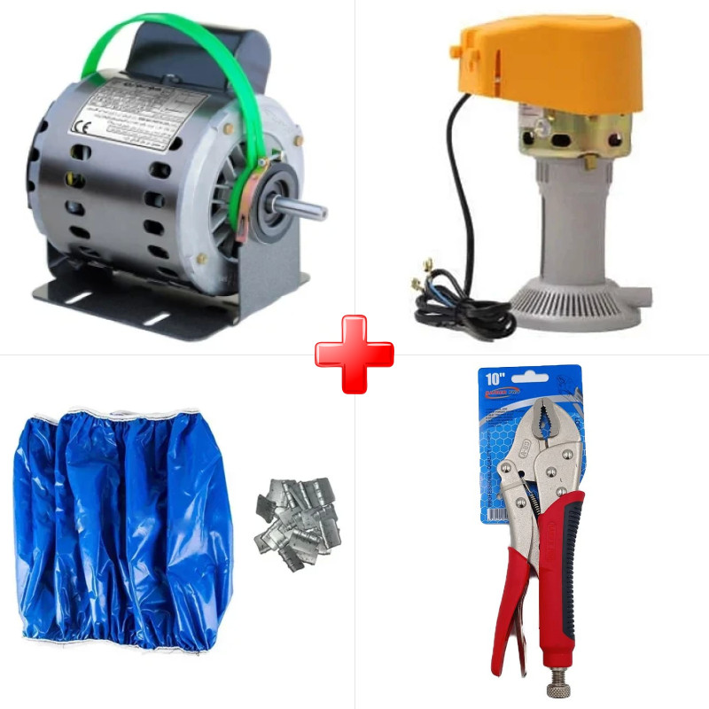 پک ویژه دینام کولر 1/3 موتوژن مسی مخصوص کولرهای 3500 به همراه پمپ آب کولر آبی رادوژن و دو قلم دیگر