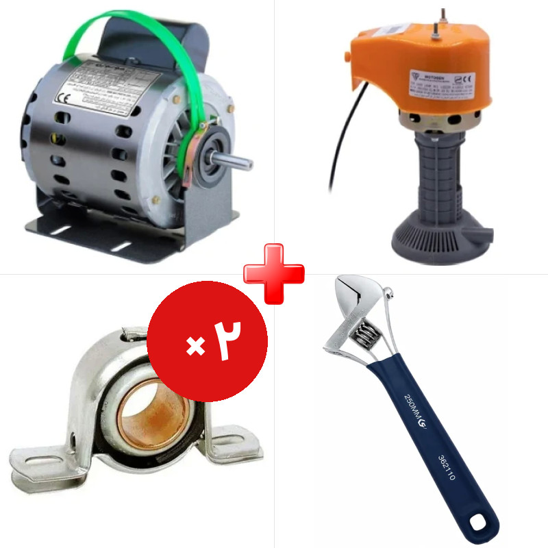 پک ویژه دینام کولر 3/4 دو دور مس مخصوص کولرهای 7000 به بالا به همراه الکتروپمپ آب کولر موتوژن مسی و دو قلم دیگر