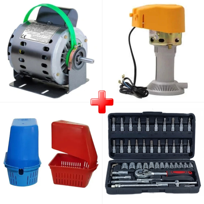 پک ویژه دینام کولر 3/4 دو دور مس مخصوص کولرهای 7000 به بالا به همراه پمپ آب کولر آبی آریاژن و یک قلم دیگر