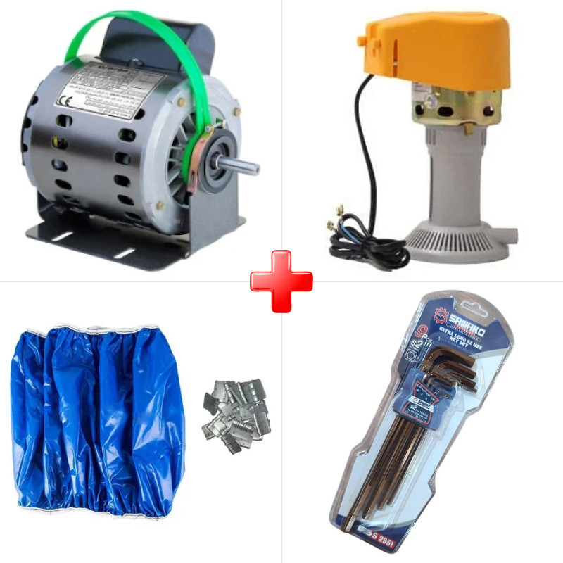 پک ویژه دینام کولر 3/4 دو دور مس مخصوص کولرهای 7000 به بالا به همراه پمپ آب کولر آبی رادوژن و دو قلم دیگر