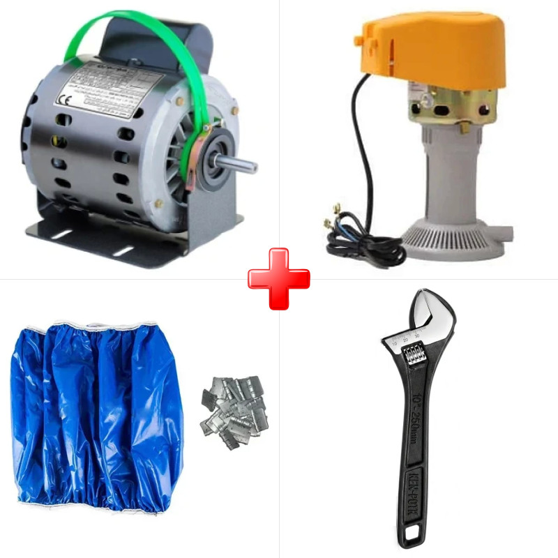 پک ویژه دینام کولر 3/4 دو دور مس مخصوص کولرهای 7000 به بالا به همراه پمپ آب کولر آبی رادوژن و دو قلم دیگر