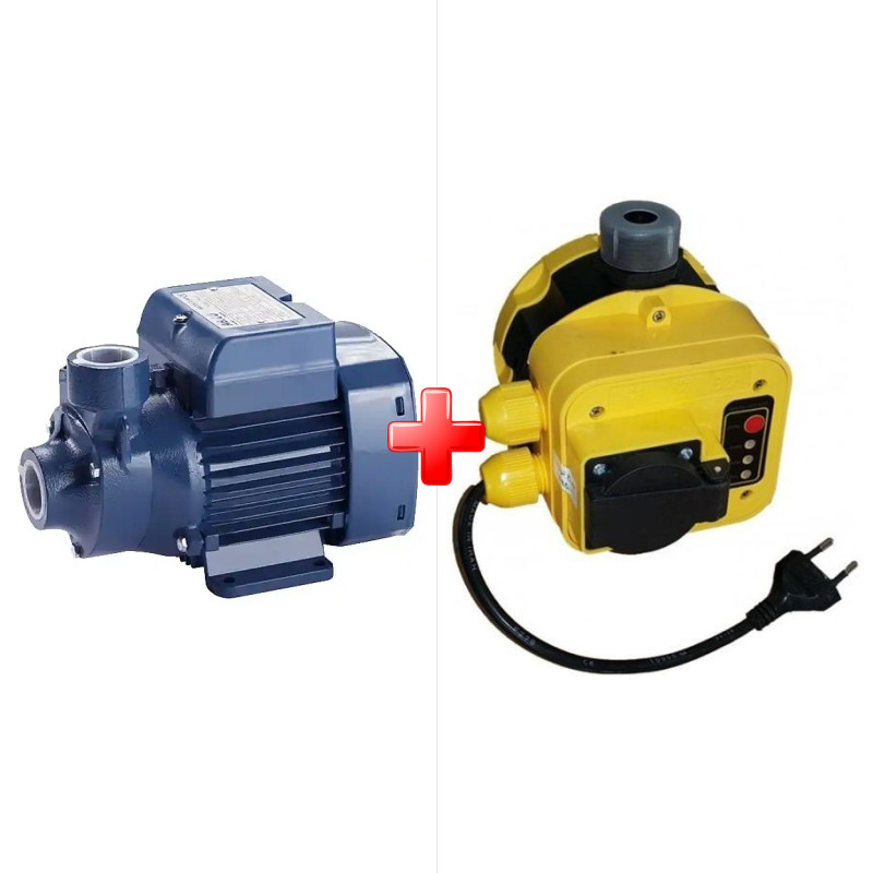 پک ویژه الکتروپمپ آب نیم اسب محیطی آبکو QB60 به همراه ست کنترل الکتروپمپ آب آرکا DSK01-PC19/a