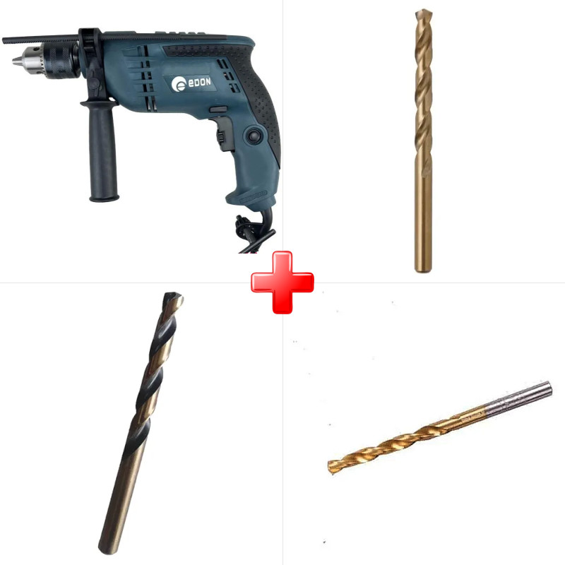 پک ویژه دریل 13 چکشی 850 وات ادون CBM13I به همراه مته آهن 5 درصد کبالت سایز 8 مارک وینر متریال آلمانی و دو قلم دیگر