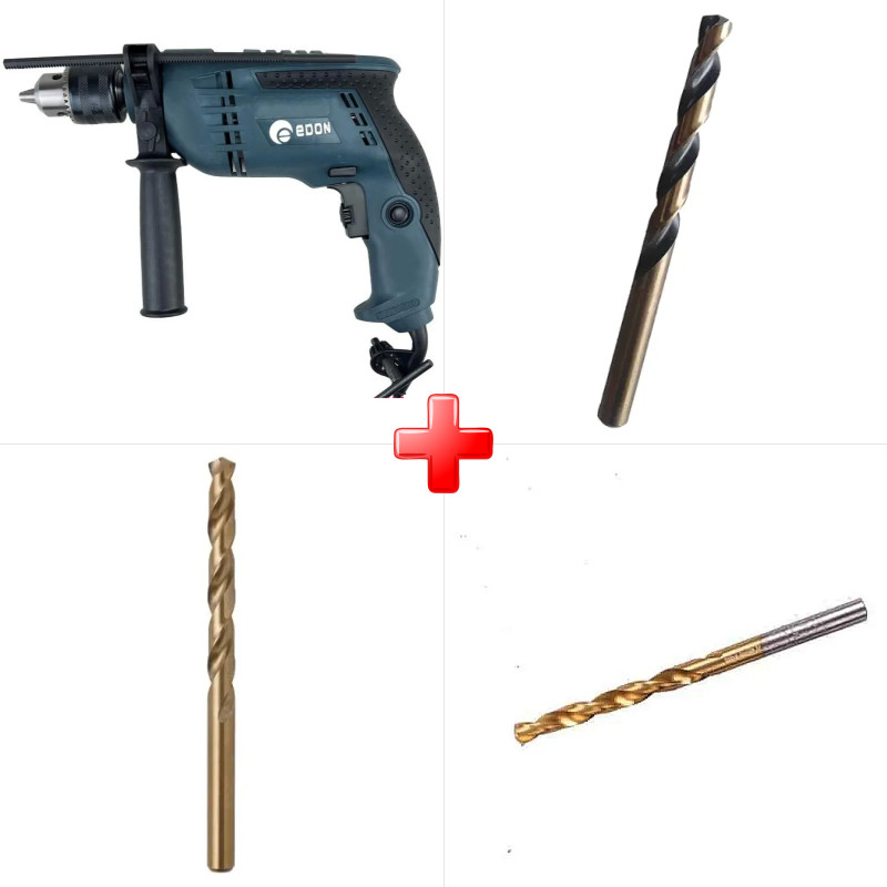 پک ویژه دریل 13 چکشی 850 وات ادون CBM13I به همراه مته کبالت سایز 10 میلیمتر 5% کبالت HHS و دو قلم دیگر