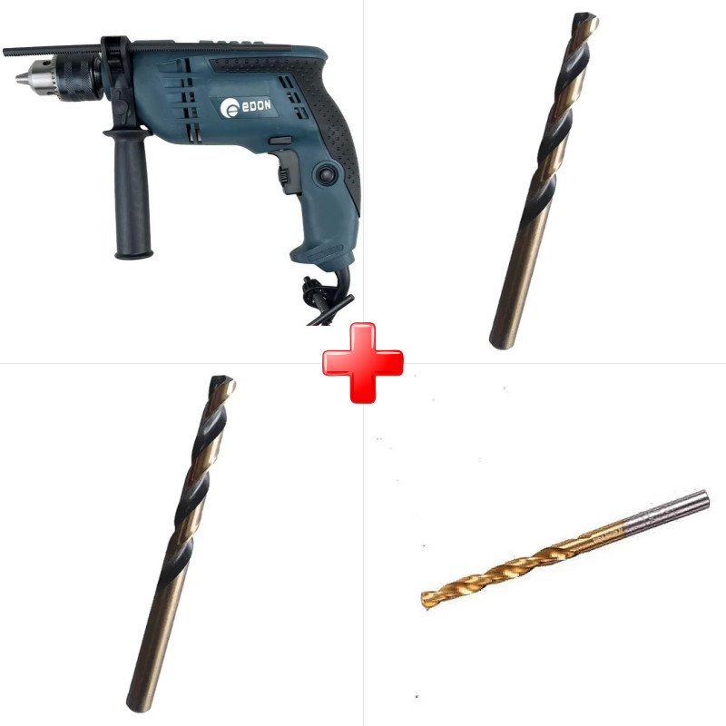 پک ویژه دریل 13 چکشی 850 وات ادون CBM13I به همراه مته کبالت سایز 10 میلیمتر 5% کبالت HHS و دو قلم دیگر