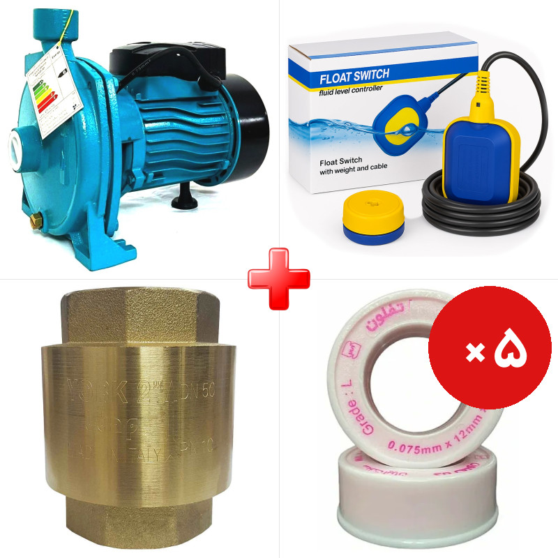 پک ویژه پمپ آب 1 اسب بشقابی یاکاموز VM100-SS به همراه فلوتر برقی 1 متری ایکار FLO-20A و دو قلم دیگر